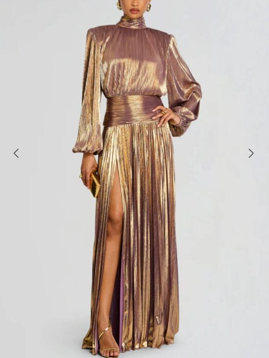 Retrofete Dresses & Skirts - Retrofête Brienne Maxi Dress Gown Purple/Gold Cocktail Party Event